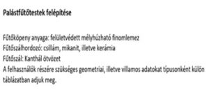 Palástfűtőtest felépítése